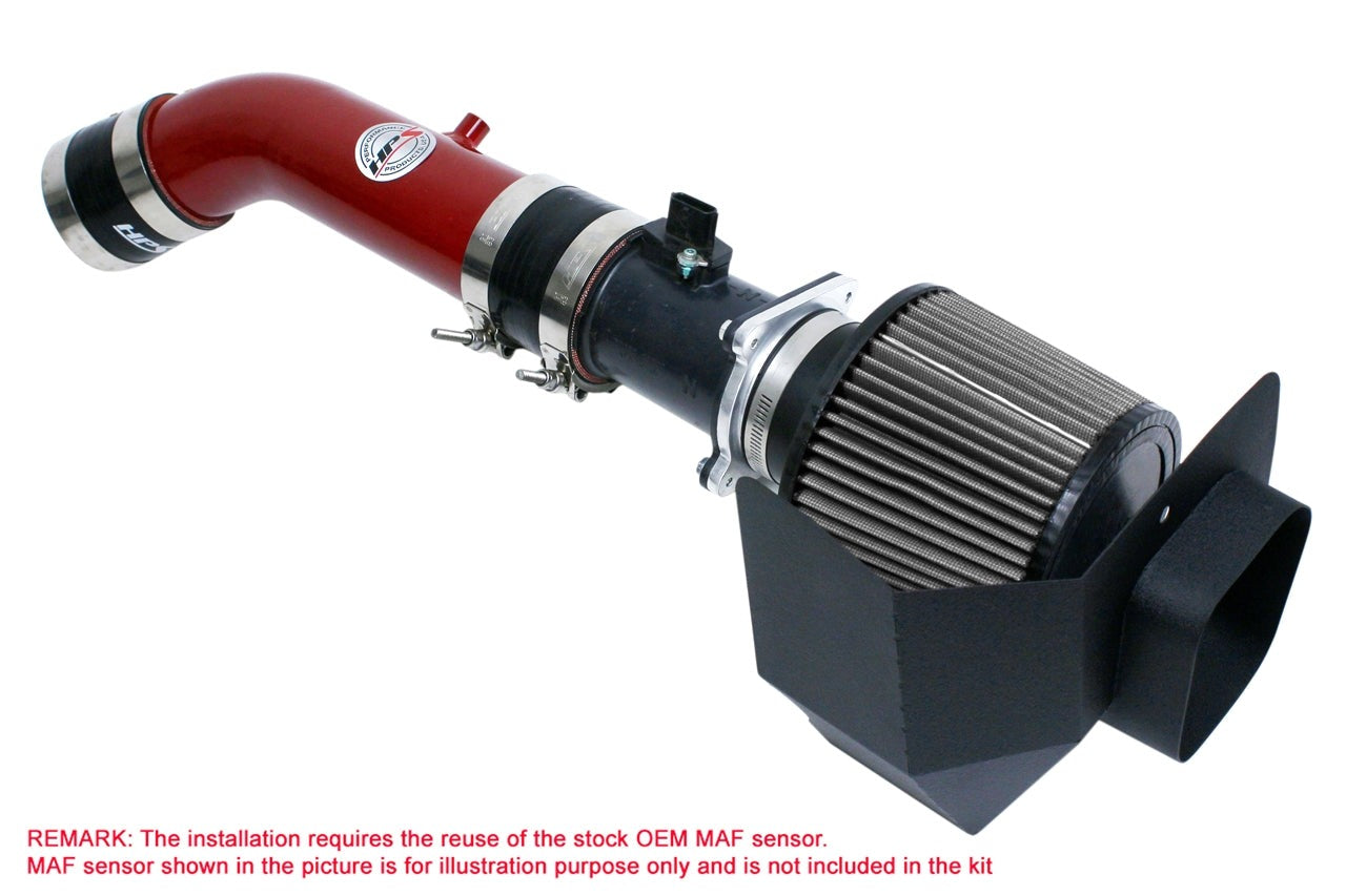 HPS Performance Shortram Air Intake Kit 2003-2006 Nissan 350Z 3.5L V6, Includes Heat Shield, Red