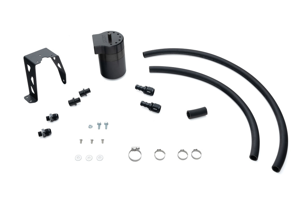 HPS Performance Aluminum Oil Catch Can Kit 2024-2026 Toyota Tacoma 2.4L Turbo, Black, 860-032WB