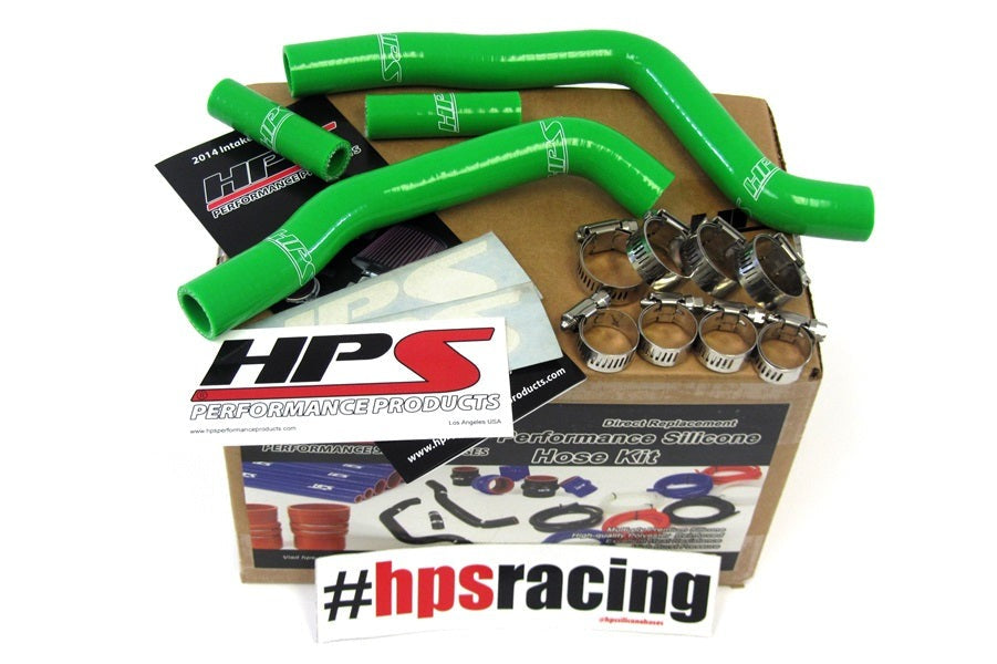 HPS Green Reinforced Silicone Radiator Hose Kit Kawasaki 03-08 KX125 2 Stroke