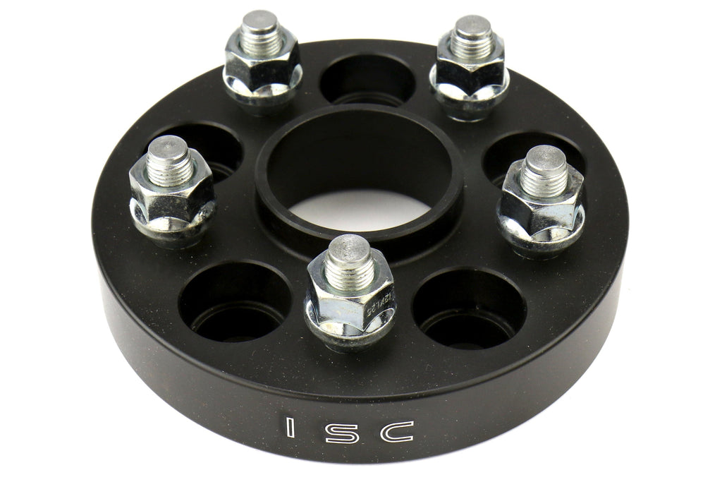 ISC Suspension Wheel Spacers 5x100 25mm Black Pair - Subaru Models (inc. 2002-2014 WRX