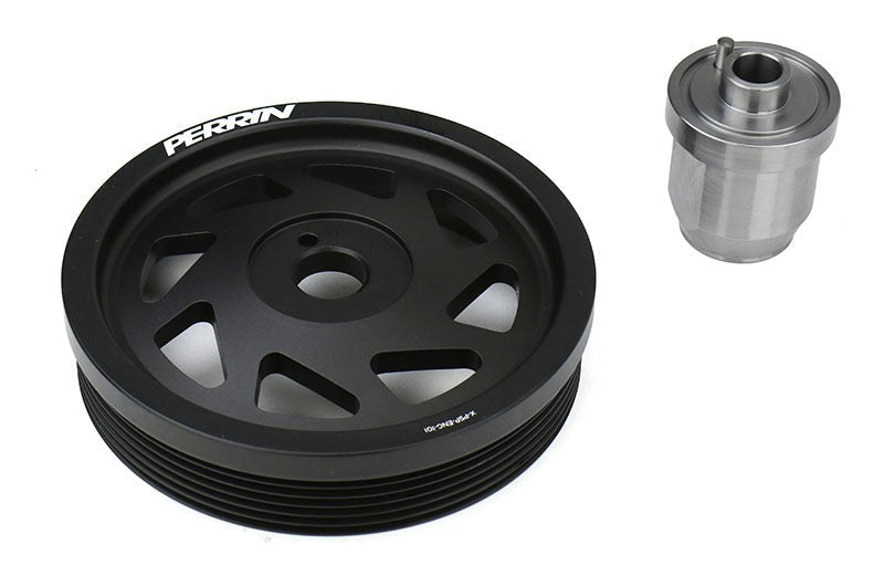 PERRIN Lightweight Crank Pulley for FA/FB Engines with Large Hub (Black) - 2015-2024 Subaru WRX / 2015-2021 STI / 2013-2024 BRZ / Scion FR-S / Toyota GR86 / 2014-2024 Subaru Forester