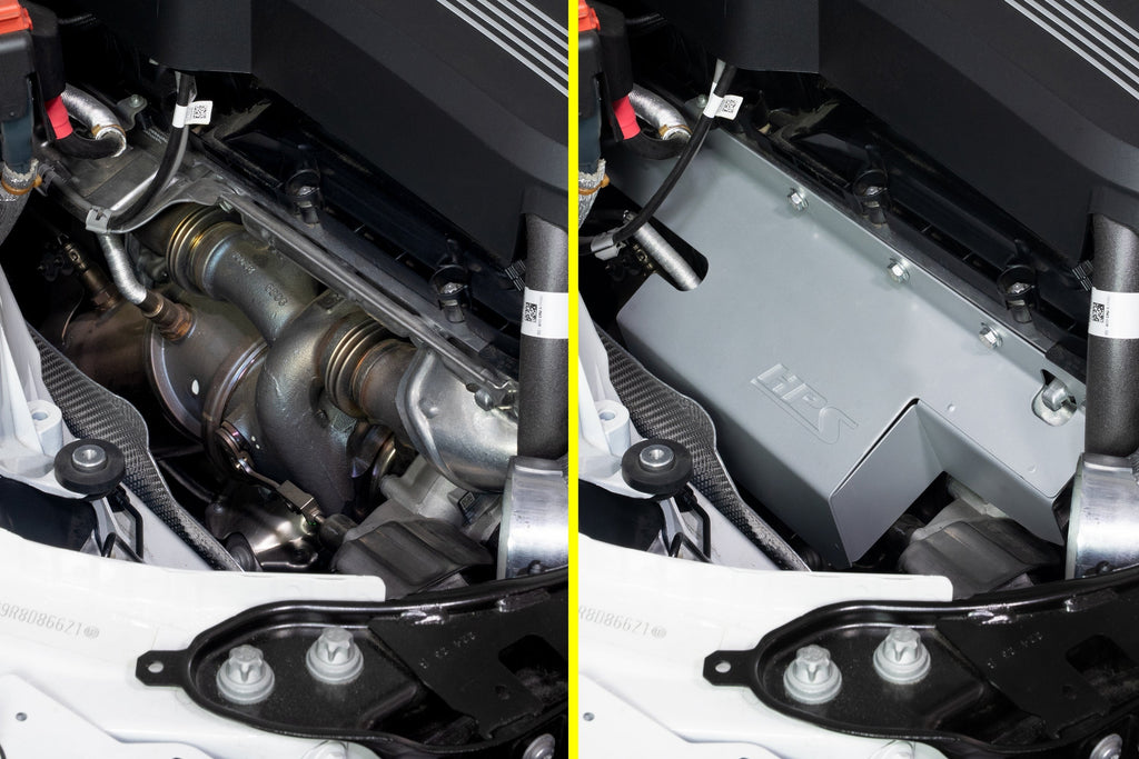 HPS Performance Turbo Heat Shield 2020-2024 BMW M340i B58 3.0L Turbo, Steel with Cerakote Ceramic Coating, 94-001