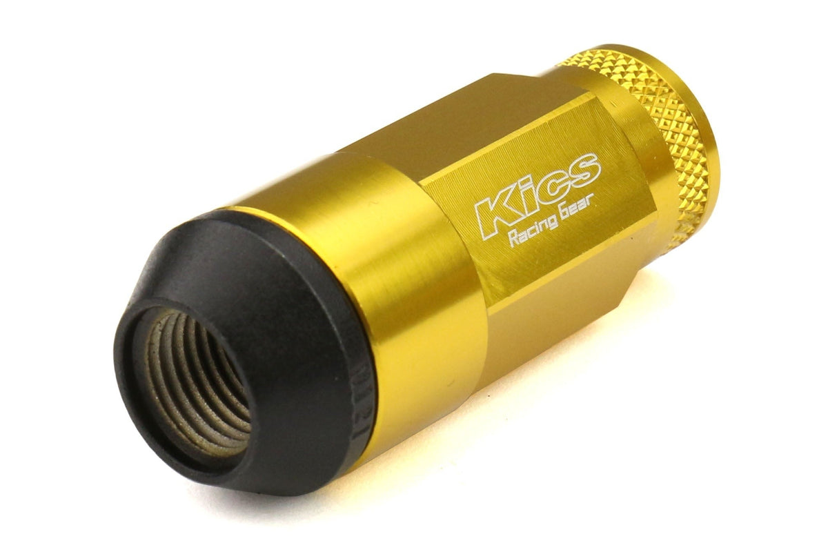 Project Kics Leggdura Racing Shell Type Lug Nut Set 53mm Open-End Look 12X1.25 Gold - Universal