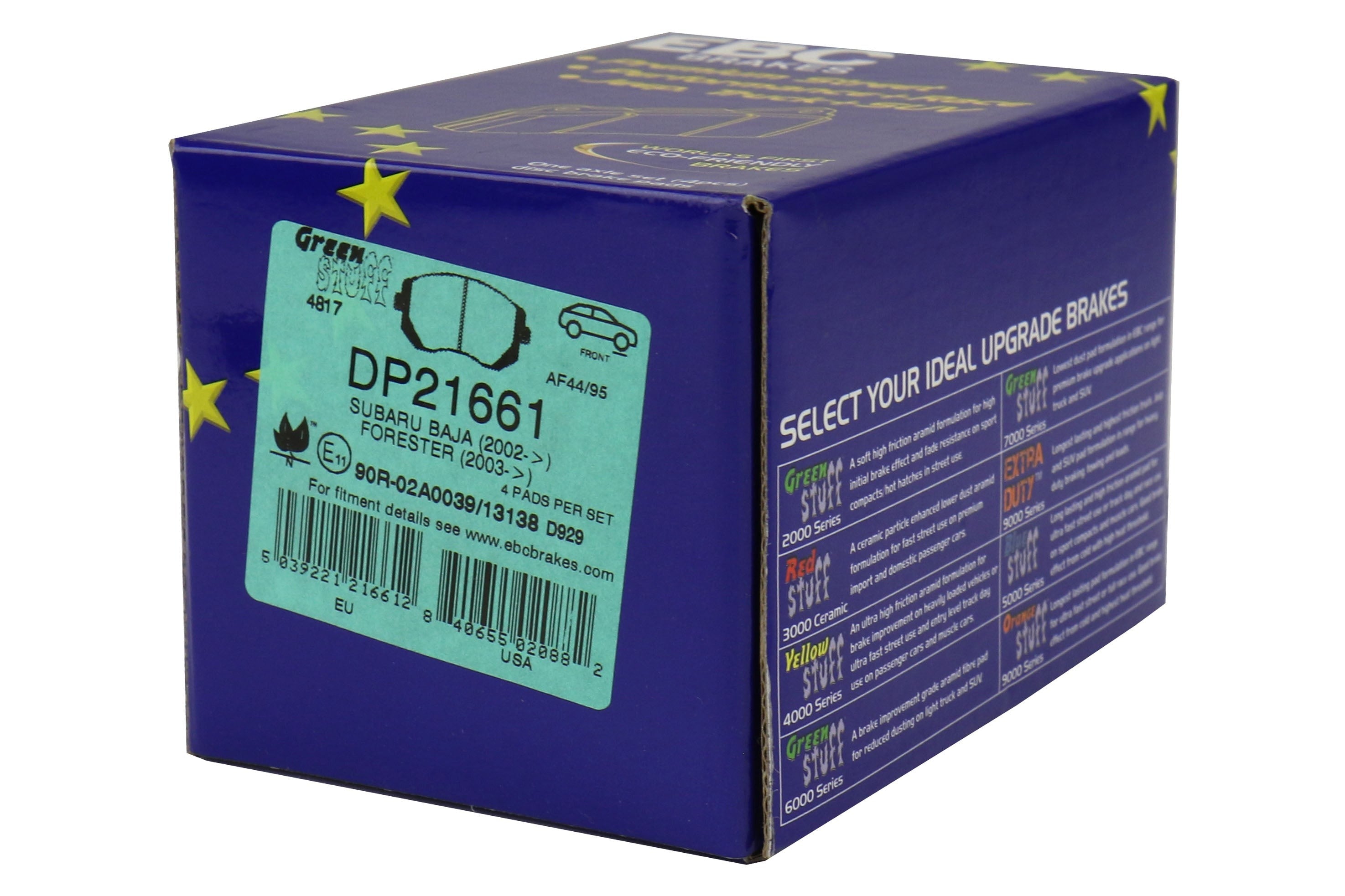 EBC Brakes Greenstuff 2000 Series Sport Disc Brake Pads (Front)
