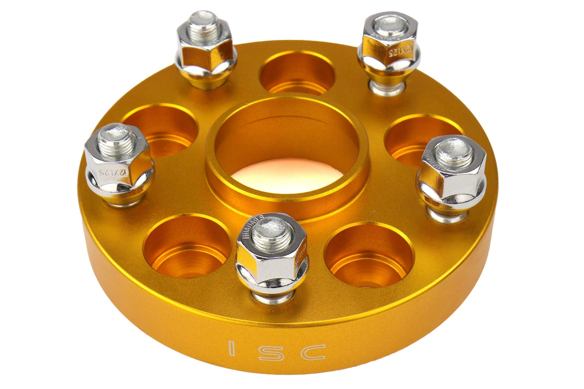 ISC Suspension 5x100 to 5x114.3 25mm Wheel Adapters Gold - Subaru Models (inc. 2002-2014 WRX)