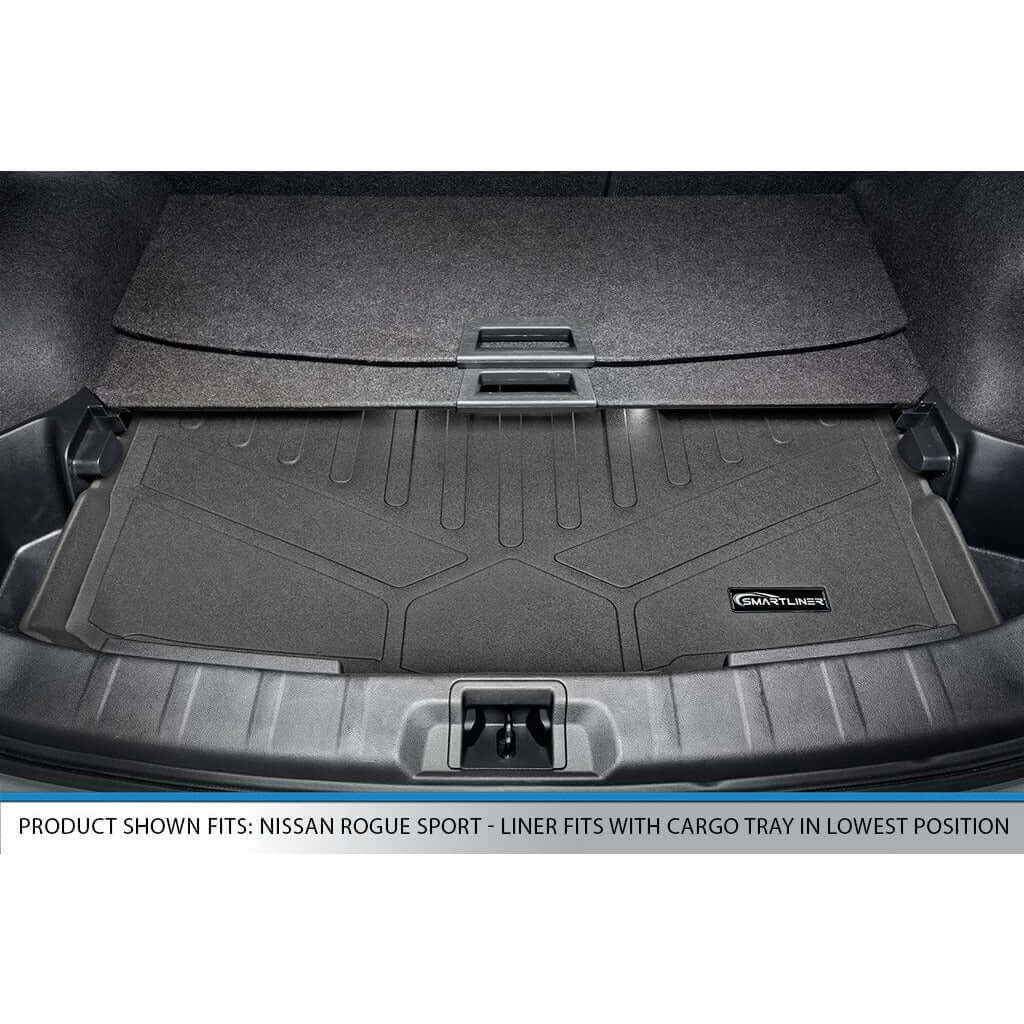 SMARTLINER Floor Liners for 2017-2024 Nissan Rogue Sport - Factory Cargo Tray in Lowest Position