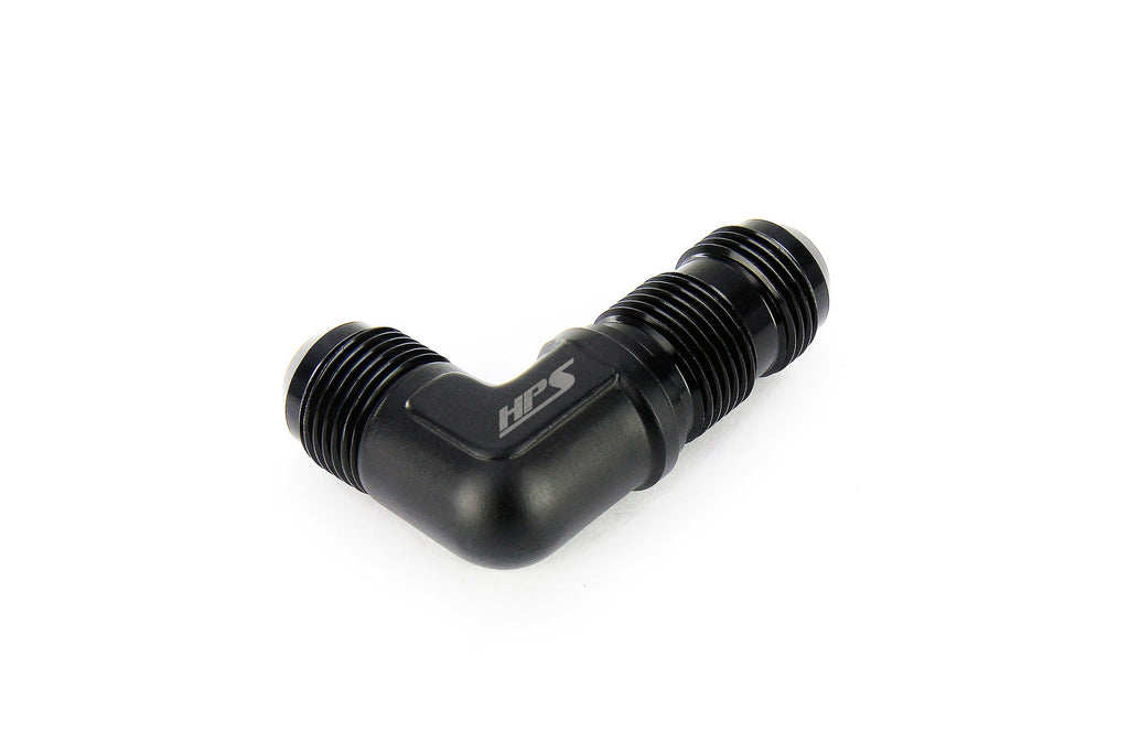 HPS Performance AN Male to Male Bulkhead Adapter, Aluminum, Black