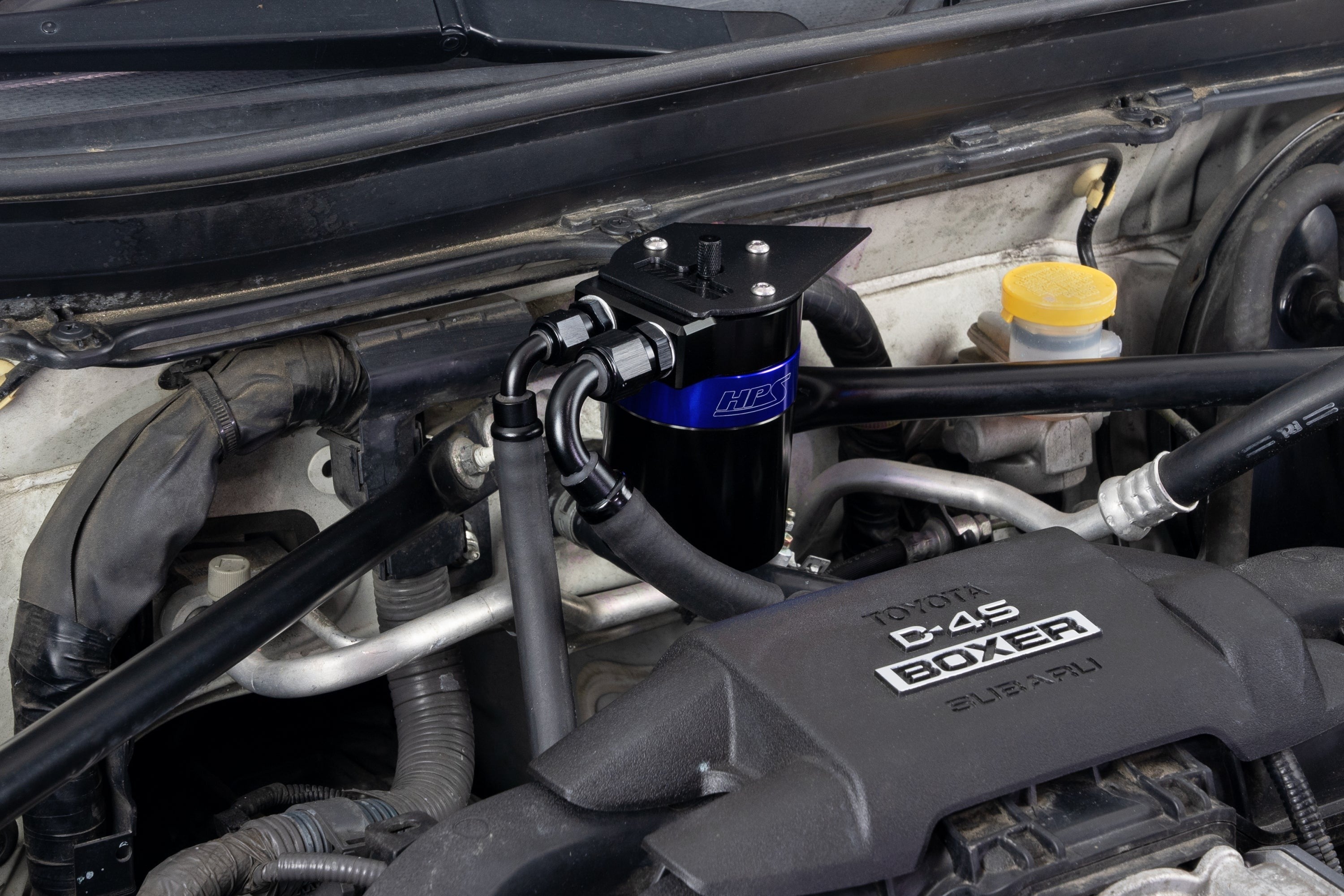 HPS Performance Aluminum Oil Catch Can Kit 2013-2016 Scion FRS, Blue, 860-030BL