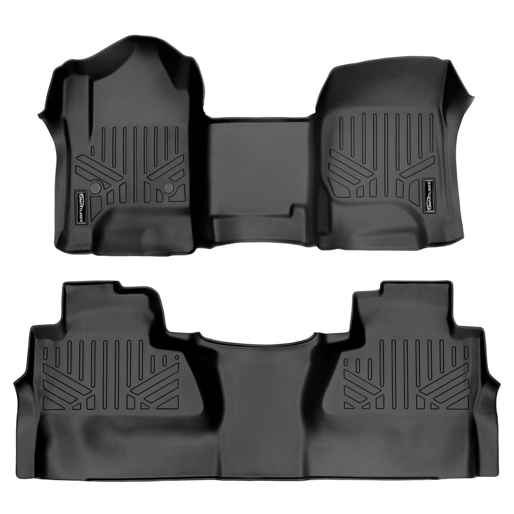 SMARTLINER Floor Liners for Crew Cab 2014-2018 Silverado/Sierra 1500 - 2015-2021 2500/3500 HD