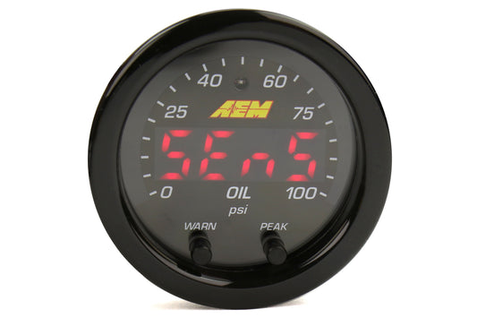 AEM X Series Universal Oil Pressure Gauge 0-100psi 52mm - Universal