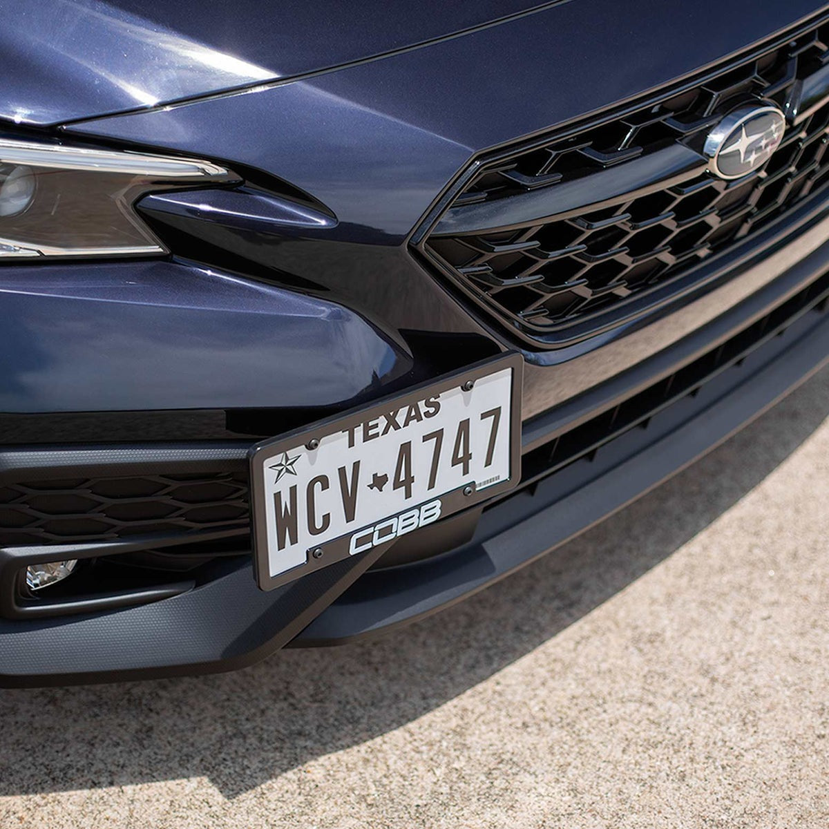 COBB Redline Carbon Fiber License Plate Relocation Mount - 2015-2021 Subaru WRX / STI / 2013-2016 Scion FR-S / 2013-2026 Subaru BRZ / 2017-2026 Toyota GR86/86