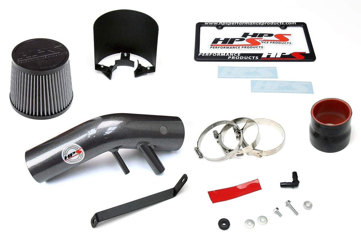 HPS Shortram Air Intake Kit 2016-2017 Kia Optima LX 1.6L Turbo, Includes Heat Shield, Gunmetal