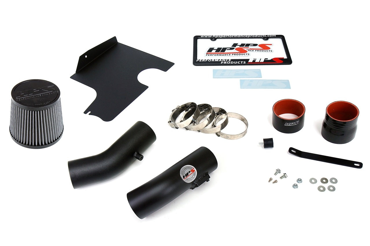 HPS Performance Cold Air Intake Kit 2008-2014 Subaru WRX STI 2.5L Turbo, Converts to Shortram, Black