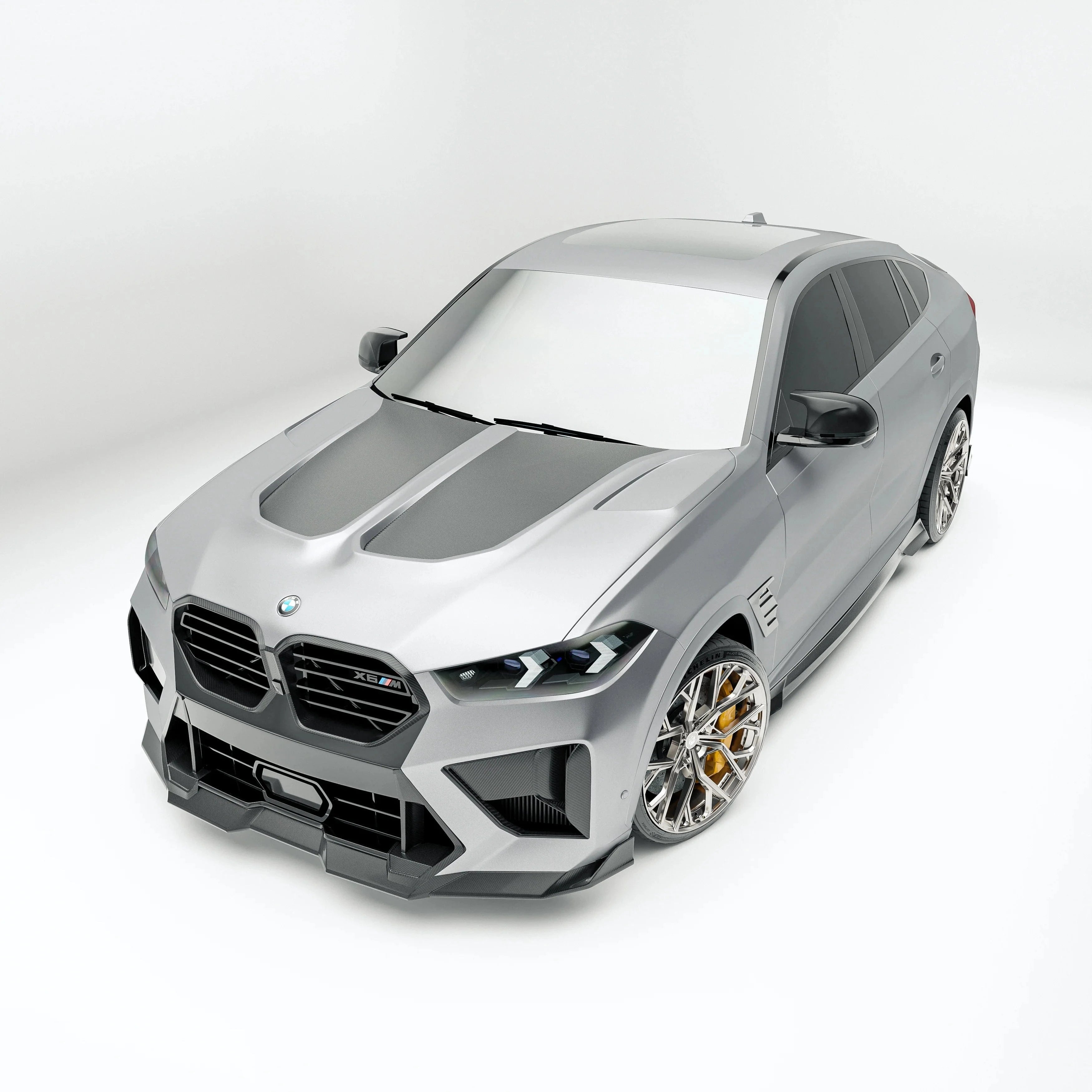 Revozport Carbon Fiber Front Lip Diffuser for BMW X6M F96 LCI (2023+)