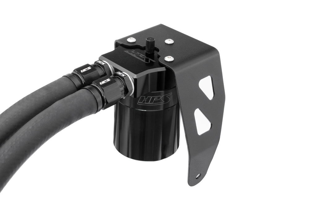 HPS Performance Aluminum Oil Catch Can Kit 2024-2025 Toyota Land Cruiser 2.4L Turbo, Black, 860-024WB