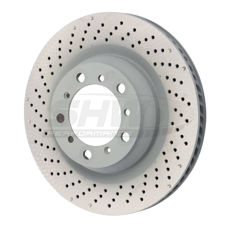 SHW 2016 Porsche Boxster Spyder w/o Ceramic Brakes Left Rear Drilled MB Brake Rotor (98135240300)