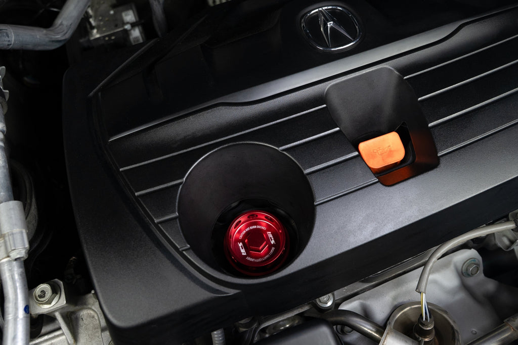 HPS Performance Billet Aluminum Engine Oil Cap Honda Accord, Red, 5269-104R