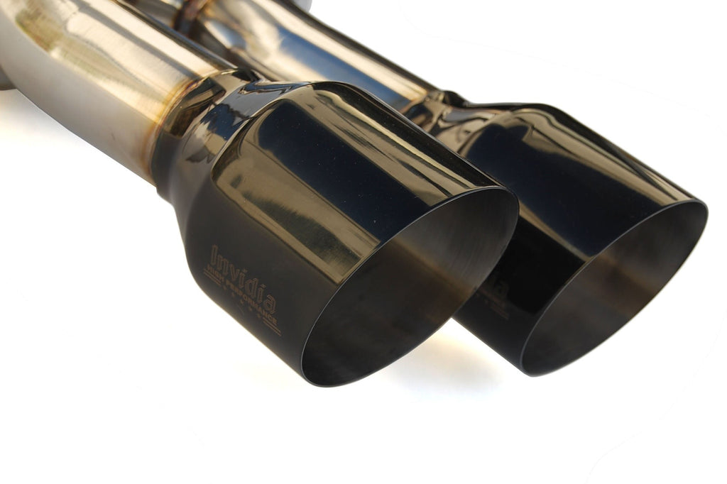 Invidia Gemini R400 Quad Tip Exhaust - Black Tips - 2015-2021 Subaru WRX / STI
