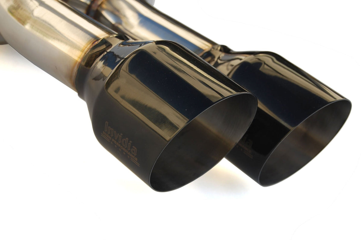 Invidia Gemini R400 Quad Tip Exhaust - Black Tips - 2015-2021 Subaru WRX / STI
