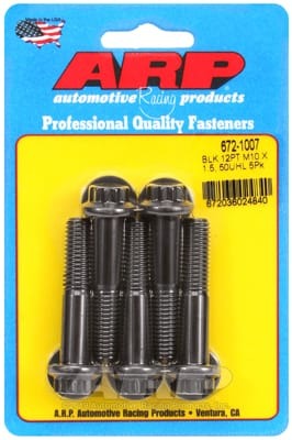 ARP M10 x 1.50 x 50 12pt Black Oxide Bolts (Set of 5)