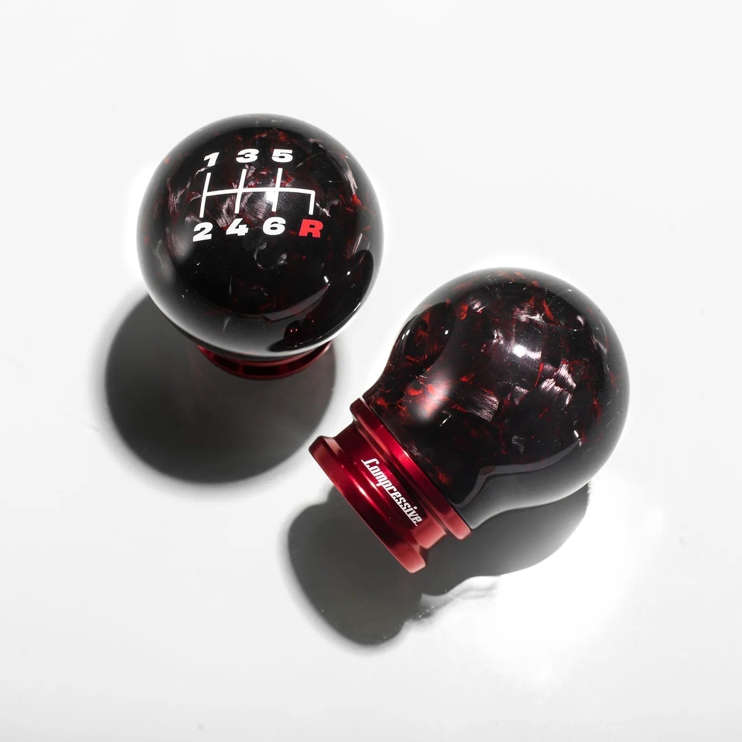 Compressive Tuning Red Forged Carbon Shift Knob - Height Adjustable M12x1.25mm - Subaru Models