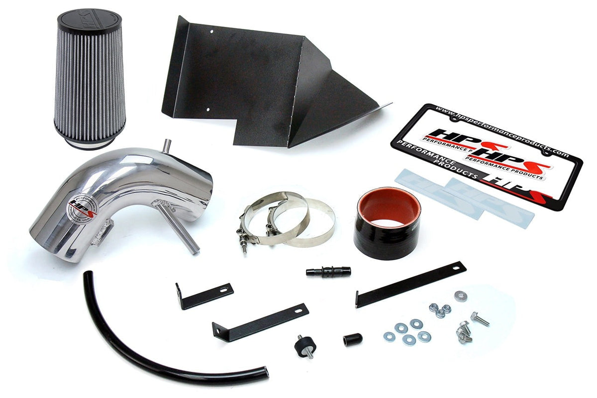 HPS Performance Shortram Air Intake Kit 2013-2015 Hyundai Genesis Coupe 3.8L V6, Includes Heat Shield, Polish