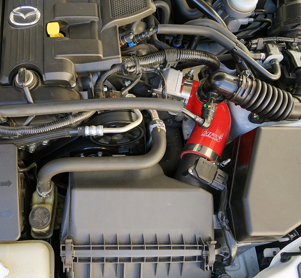 HPS Red Reinforced Silicone Post MAF Air Intake Hose Kit Mazda 09-15 MX-5 Miata NC2 NC3