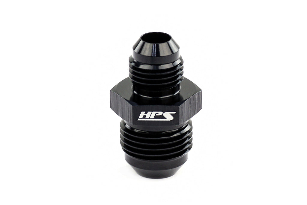 HPS Performance AN Male To Male Reducer Union Coupler Adapter, Aluminum, Black
