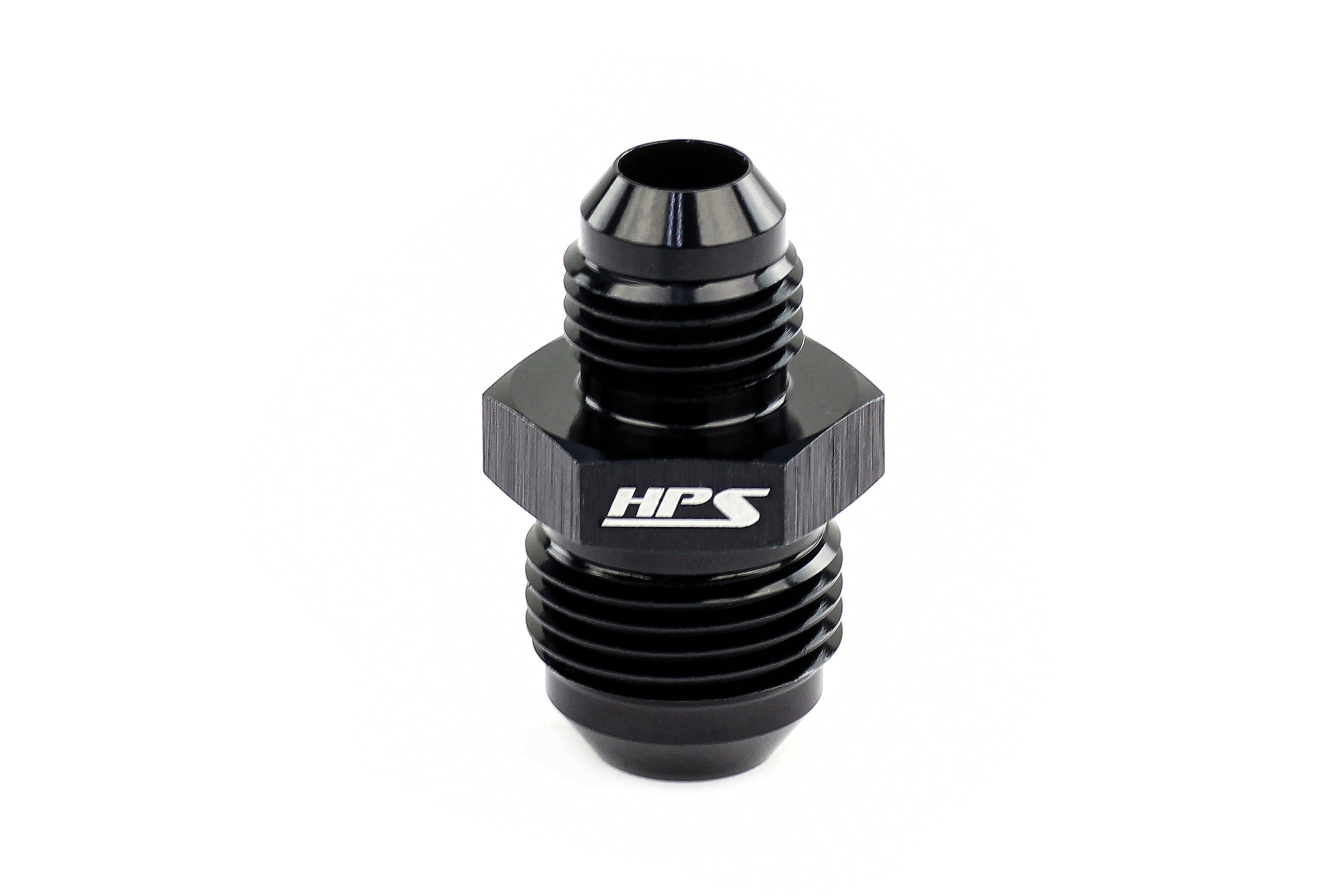 HPS Performance AN Male To Male Reducer Union Coupler Adapter, Aluminum, Black