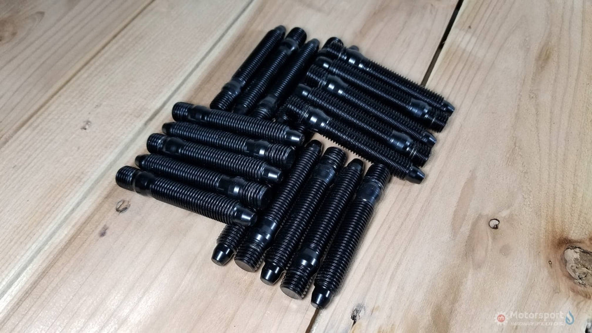 78mm Pure Bullet Race Stud Kit 12 x 1.5 with Black 17mm MH Titan Nuts
