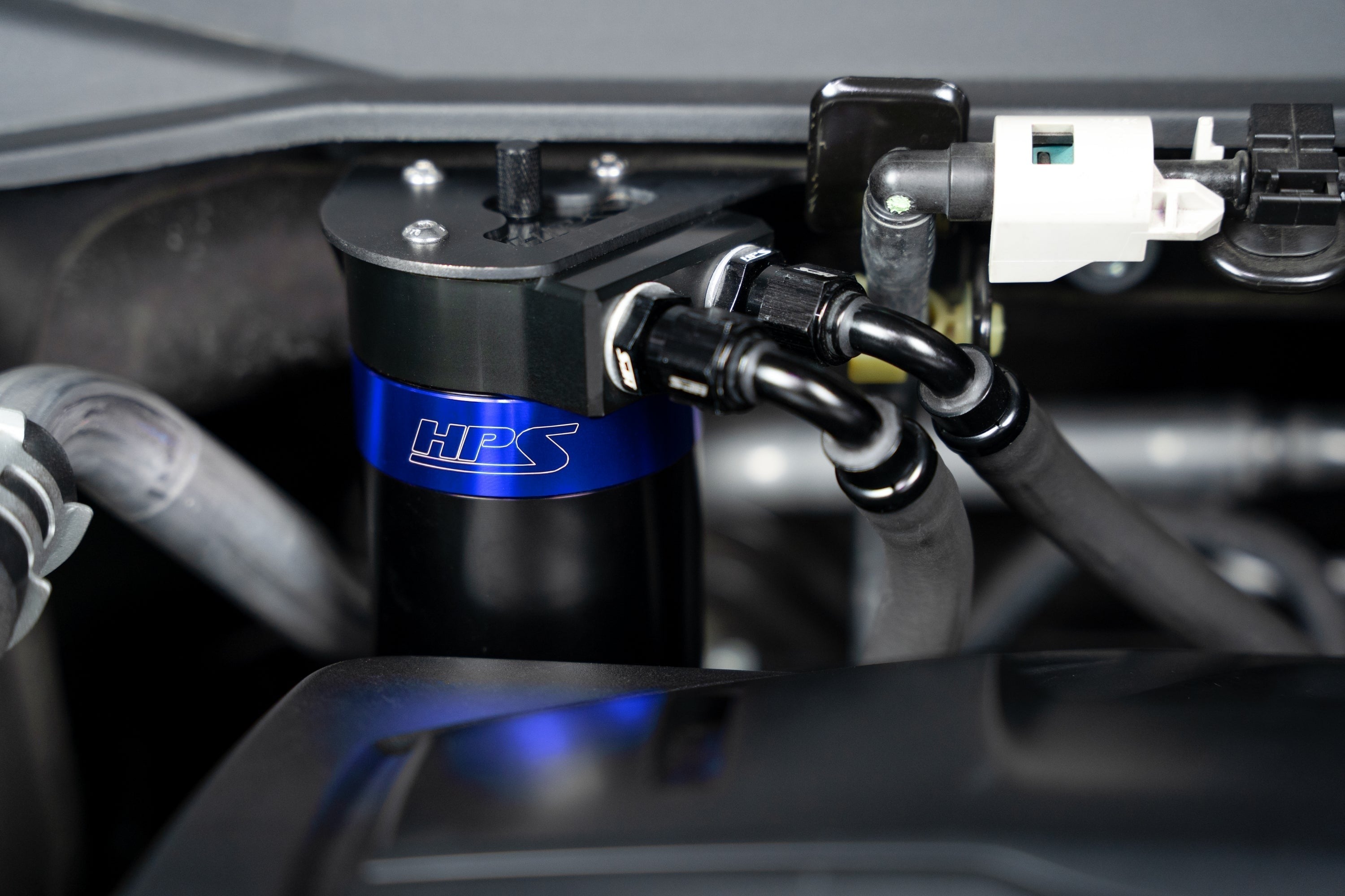 HPS Performance Aluminum Oil Catch Can Kit 2019-2026 Acura RDX 2.0L Turbo, Blue, 860-015BL