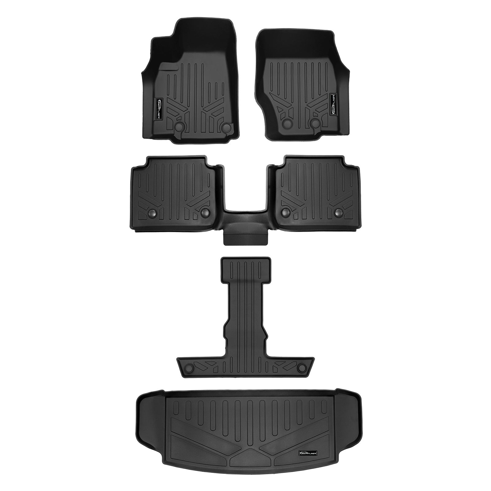 SMARTLINER Floor Liners for 2021-2026 Jeep Grand Cherokee L (2nd Row Bucket) With Center Console (No subwoofer)