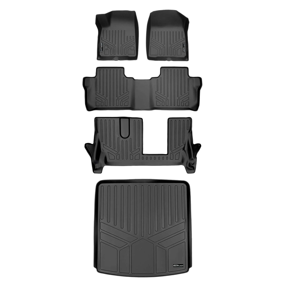 SMARTLINER Custom Fit Floor Liners For 2020-2026 Cadillac XT6 with 2nd Row Bench Seat