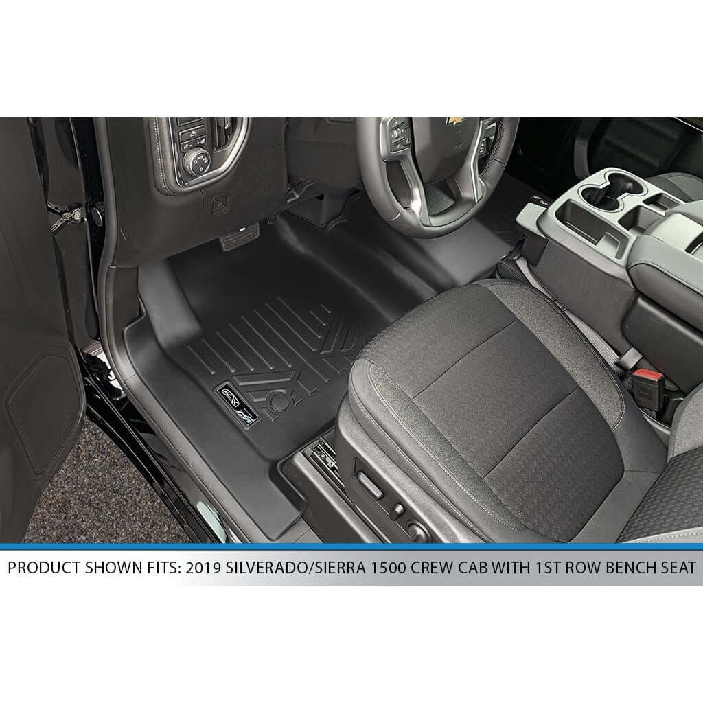 Smart TrimTM Floor Liners For 2019-2026 Chevy Silverado 1500 Double Cab | Carpet | (1st Row Bench) and OTH Coverage [No 2nd Row Storage]