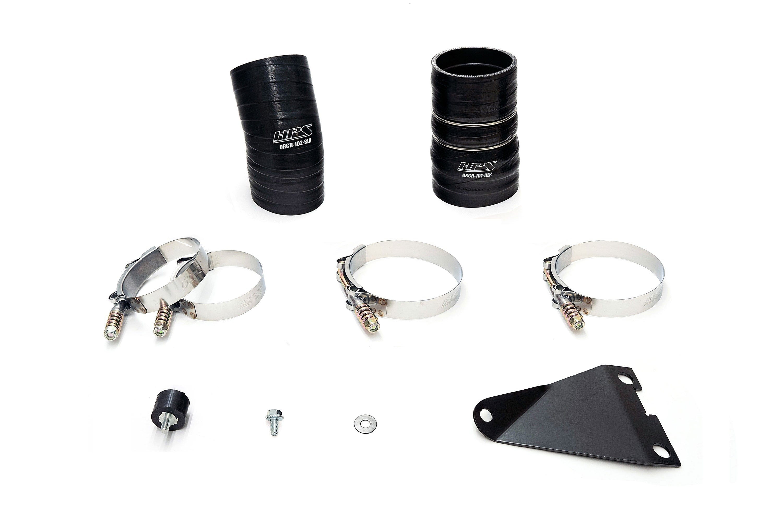 HPS Hot Side Charge Pipe with CAC Hose Intercooler Boots, 03-07 Ford F550 Superduty Powerstroke 6.0L Diesel Turbo