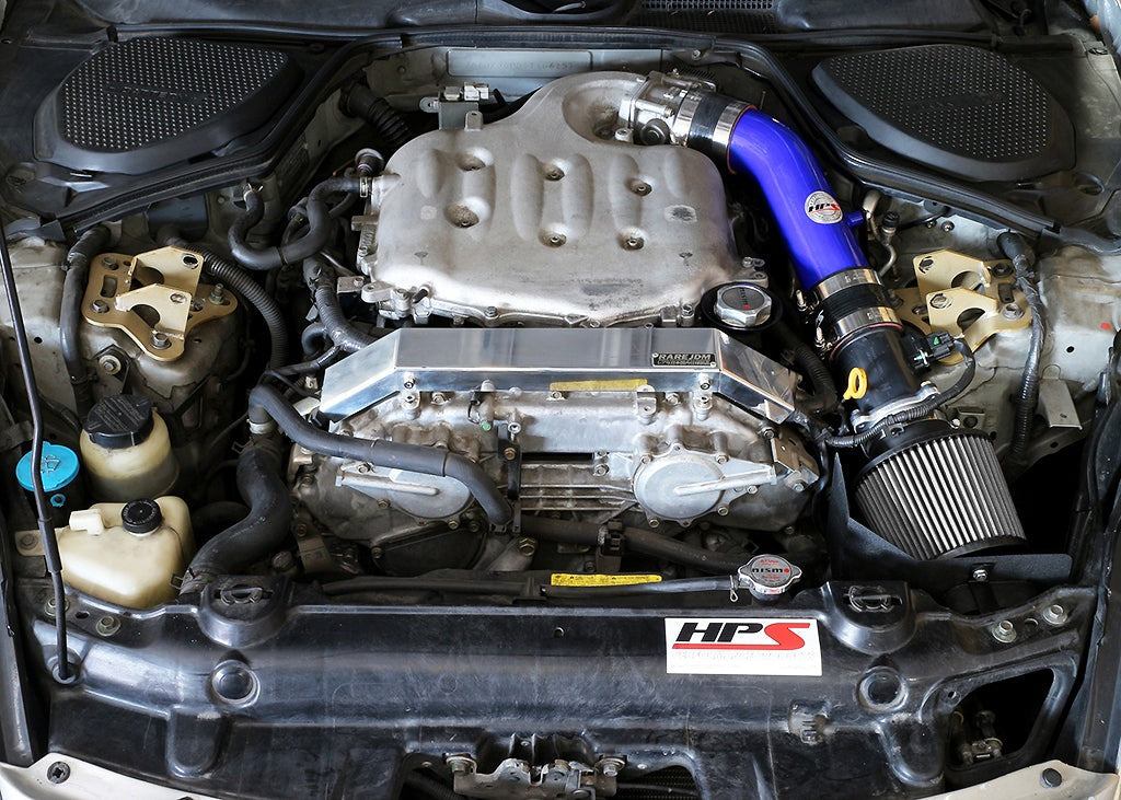 HPS Performance Shortram Air Intake Kit 2003-2006 Nissan 350Z 3.5L V6, Includes Heat Shield, Blue