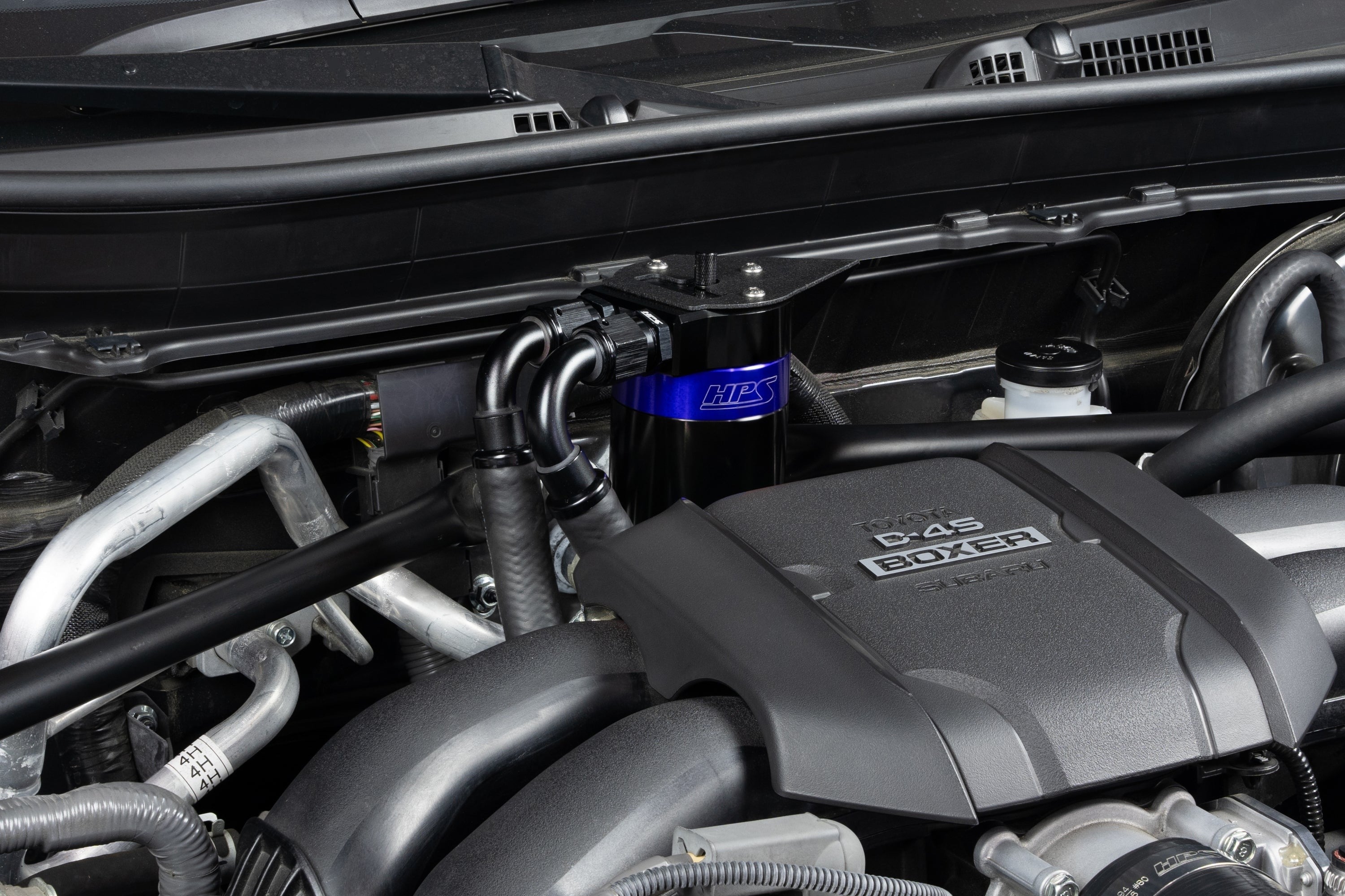 HPS Performance Aluminum Oil Catch Can Kit 2022-2025 Toyota GR86 2.4L FA24D, Blue, 860-026BL