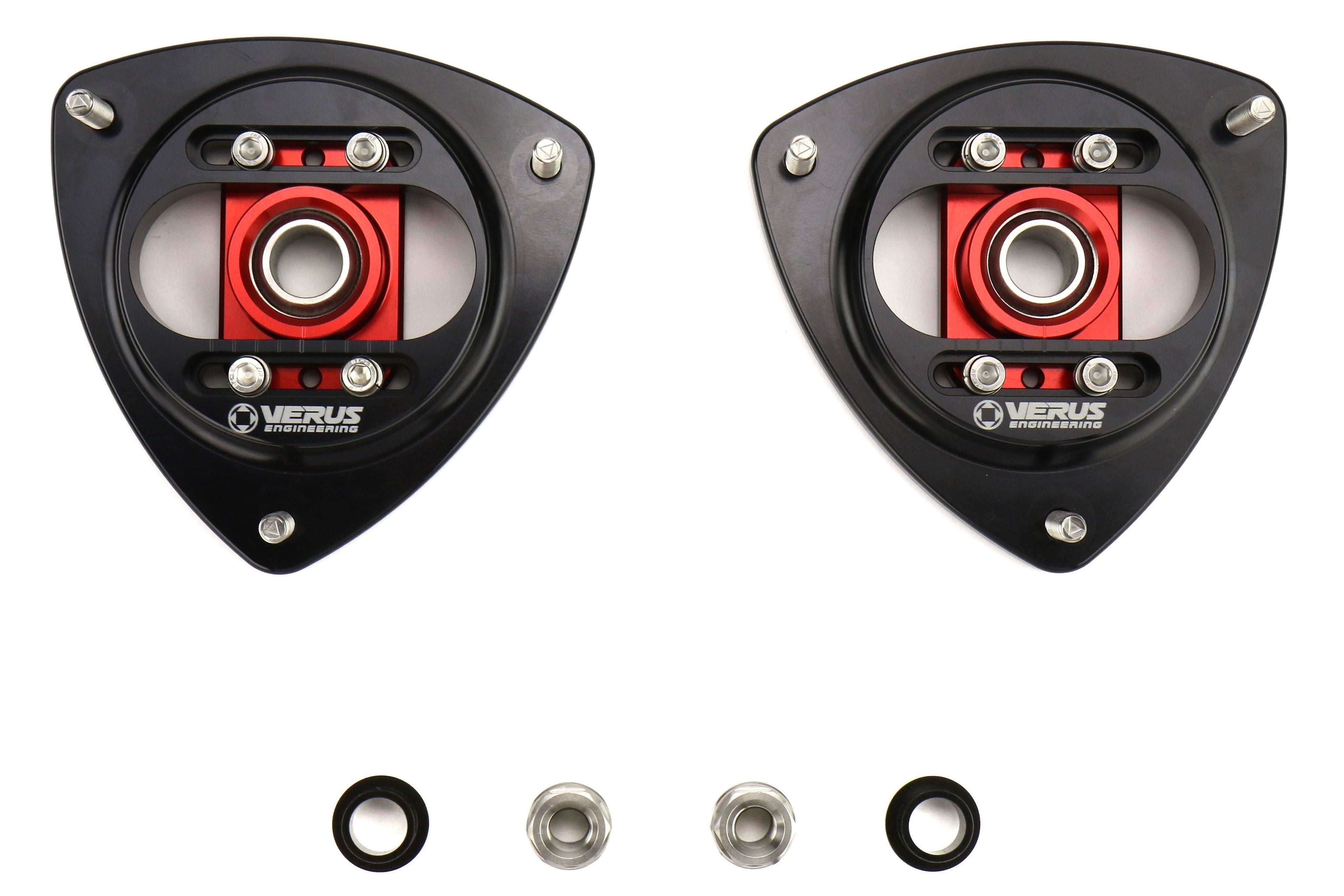 Verus Engineering Front Camber Plate Kit Red - 2013-2021 Scion FRS / Subaru BRZ / Toyota 86