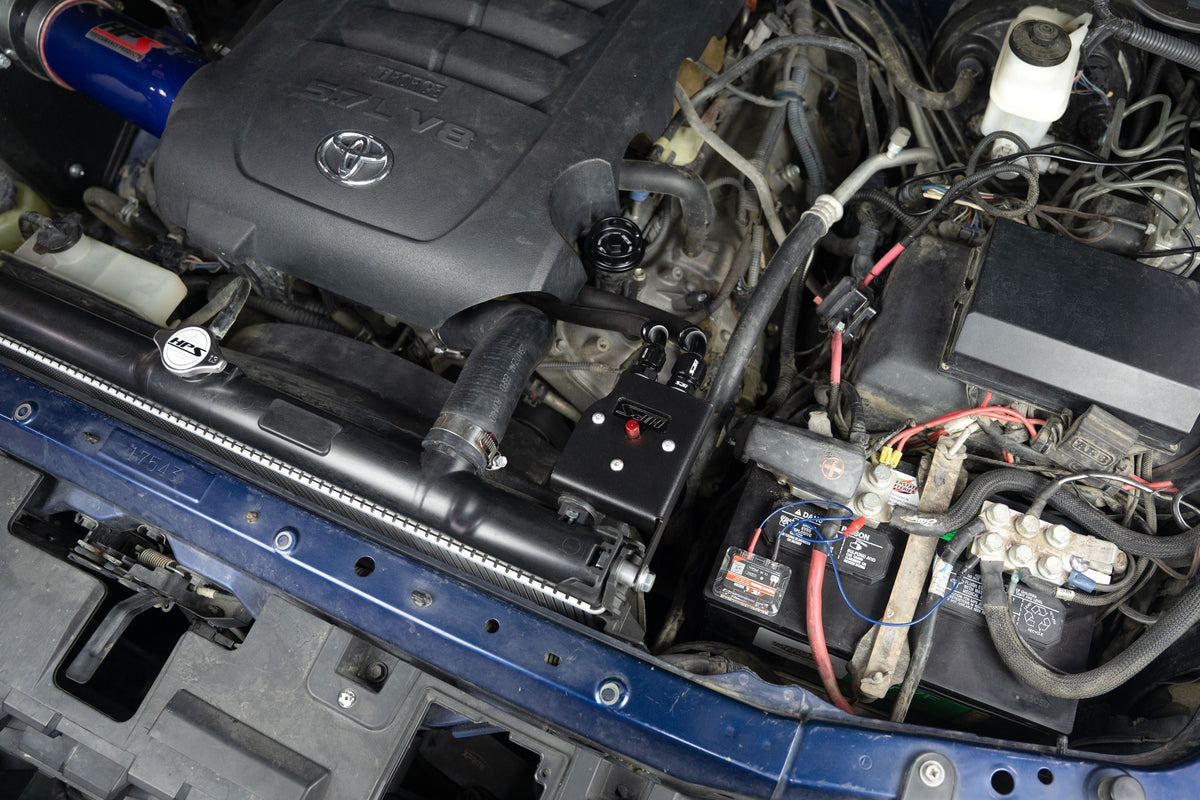 HPS Performance Aluminum Oil Catch Can Kit 2010-2019 Toyota Tundra 4.6L V8, 860-033