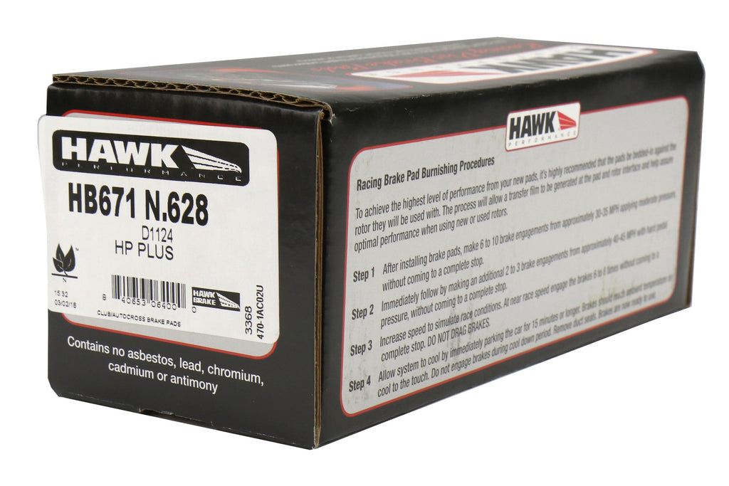 Hawk HP Plus Rear Brake Pads - 2013-2016 Scion FR-S / 2013-2020 Subaru BRZ / 2017-2019 Toyota 86