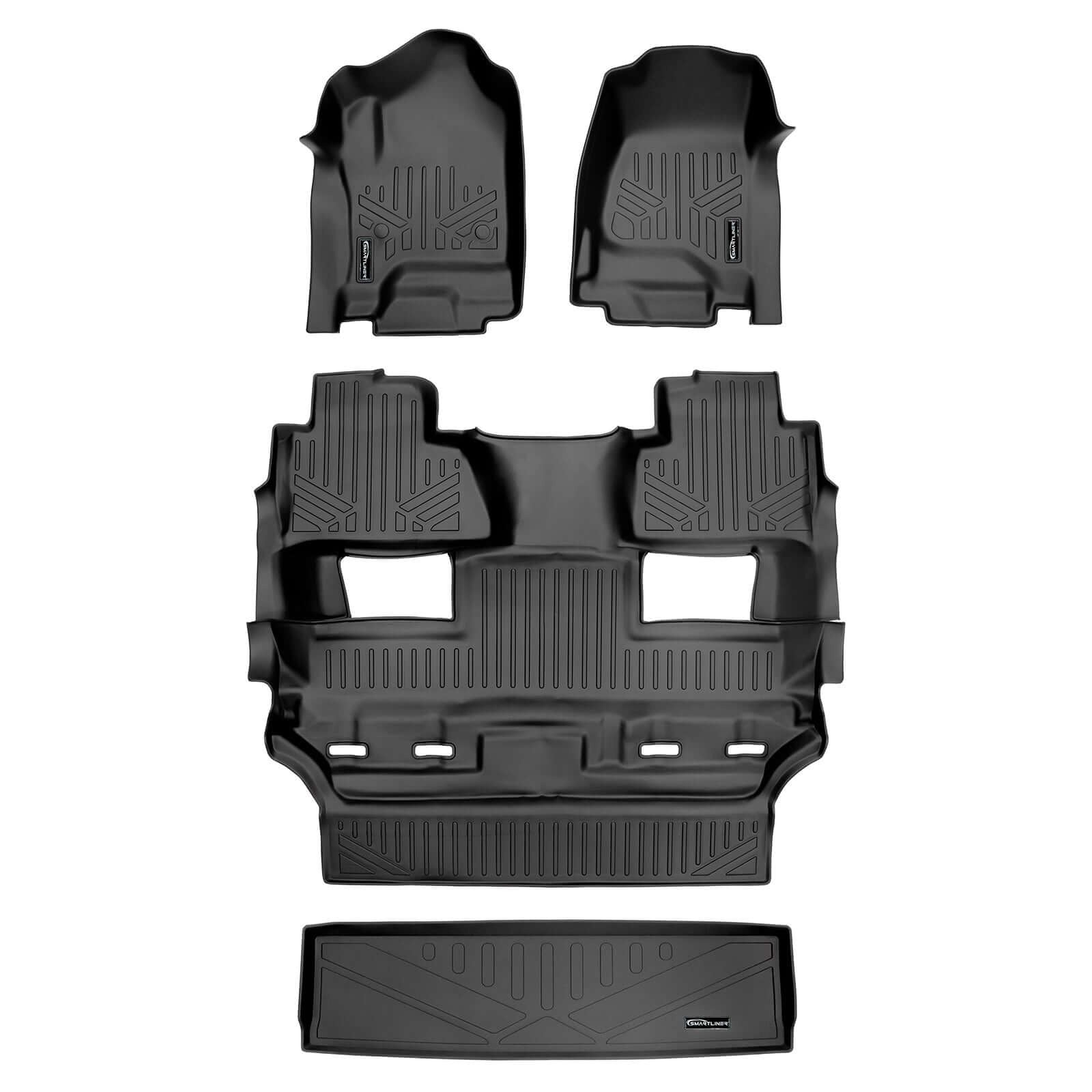 SMARTLINER Floor Liners for 2015 - 2020 Chevy Tahoe / GMC Yukon (2nd Row Bucket)