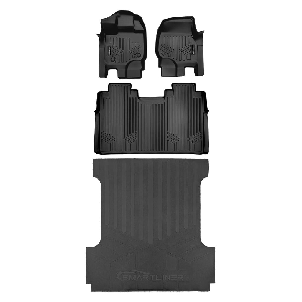 SmartCoverageTM Floor Liners For 2015-2026 Ford F-150 SuperCrew Cab (1st Row Bench) (No OTH and no 2nd Row Underseat Storage)