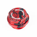 GrimmSpeed V2 Bolt Oil Cap - Splatter Red & Black - Subaru Universal
