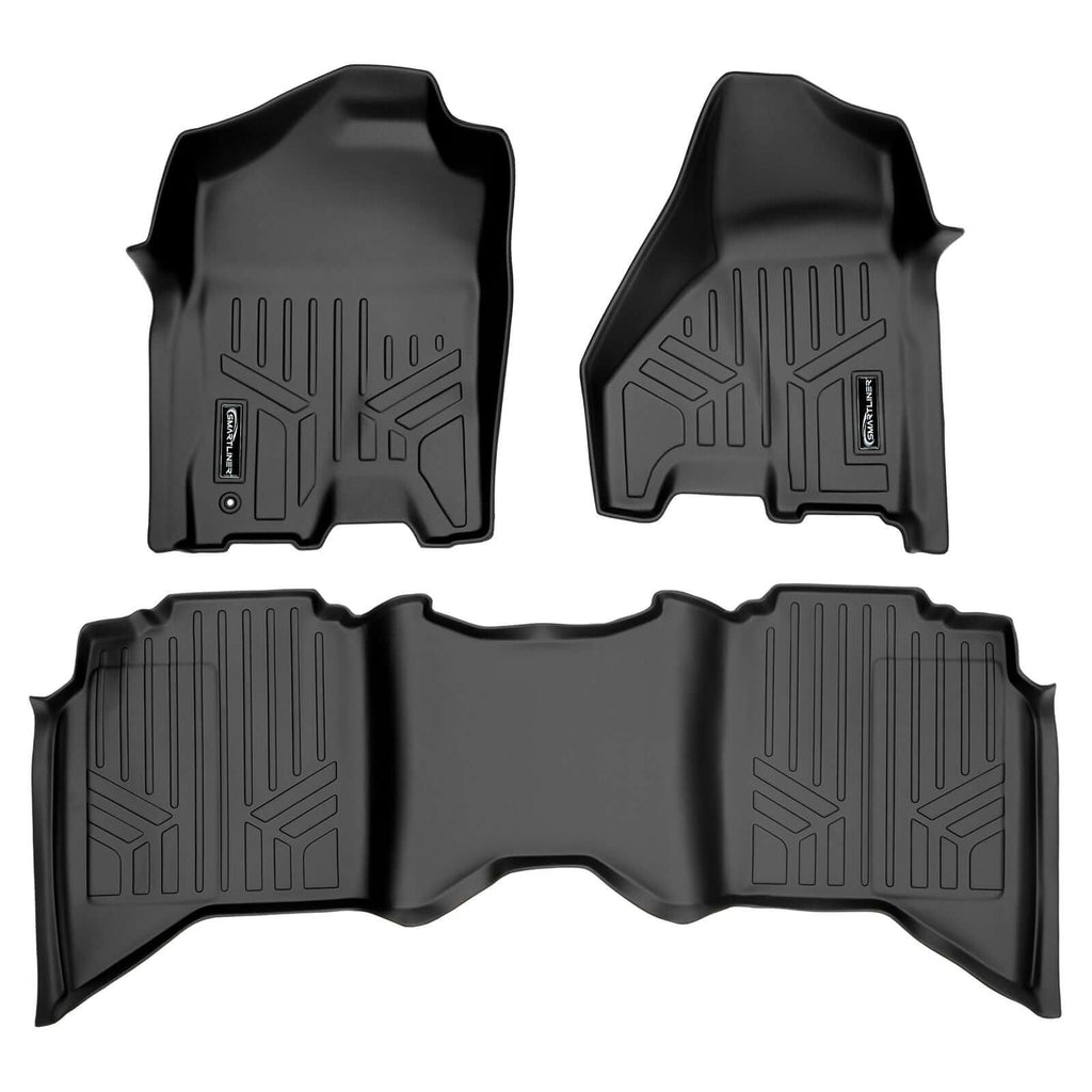 SMARTLINER Floor Liners for 2009-2012 Dodge Ram 1500 / 2010-2012 2500/3500 Crew Cab (4 Full Size Doors)