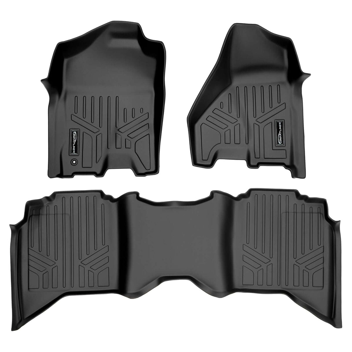 SMARTLINER Floor Liners for 2009-2012 Dodge Ram 1500 / 2010-2012 2500/3500 Crew Cab (4 Full Size Doors)