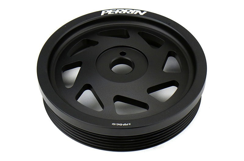 PERRIN Lightweight Crank Pulley for FA/FB Engines with Large Hub (Black) - 2015-2024 Subaru WRX / 2015-2021 STI / 2013-2024 BRZ / Scion FR-S / Toyota GR86 / 2014-2024 Subaru Forester