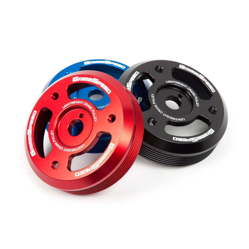 GrimmSpeed Lightweight Crank Pulley Red - Subaru Models (inc. BRZ 2013+ / WRX 2015 - 2018)