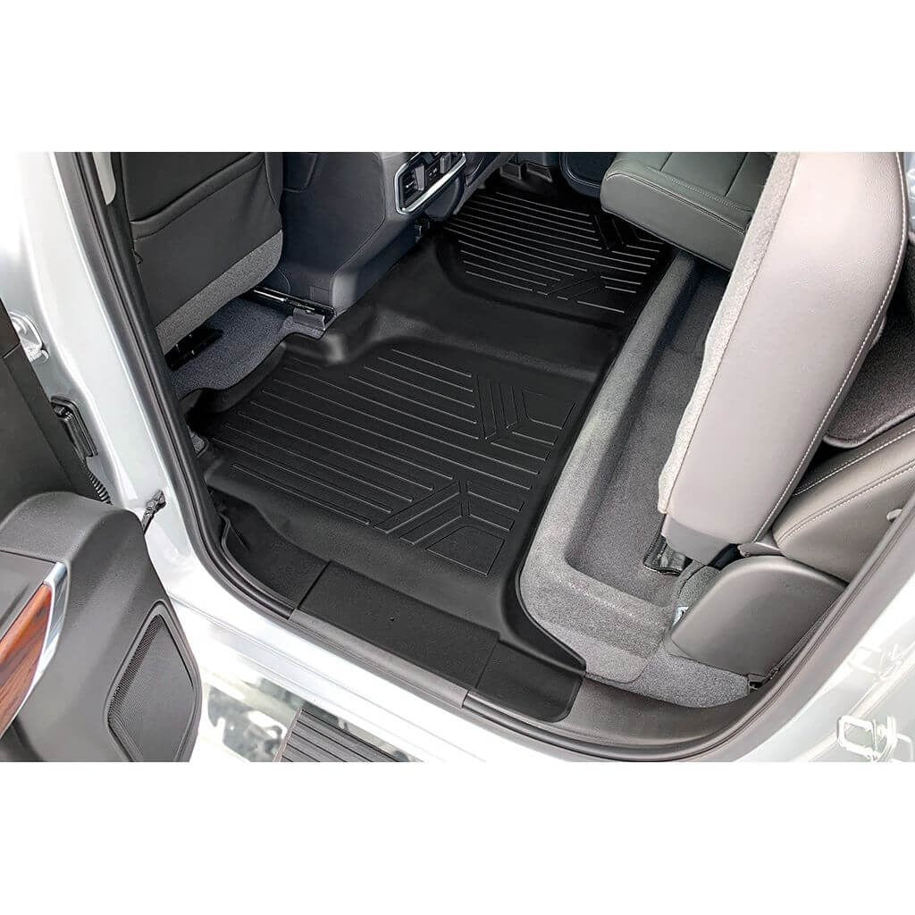 SmartCoverageTM Floor Liners For 2019-2026 Chevy Silverado 1500 Crew Cab (1st Row Bench) (OTH Coverage) | Carpet | [2nd Row Storage]