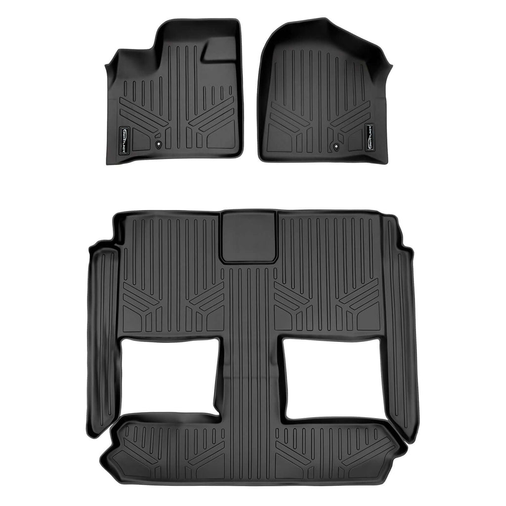Smart TrimTM Floor Liners For 2013-2020 Dodge Grand Caravan (2nd Row Bucket) (1st Row Console)