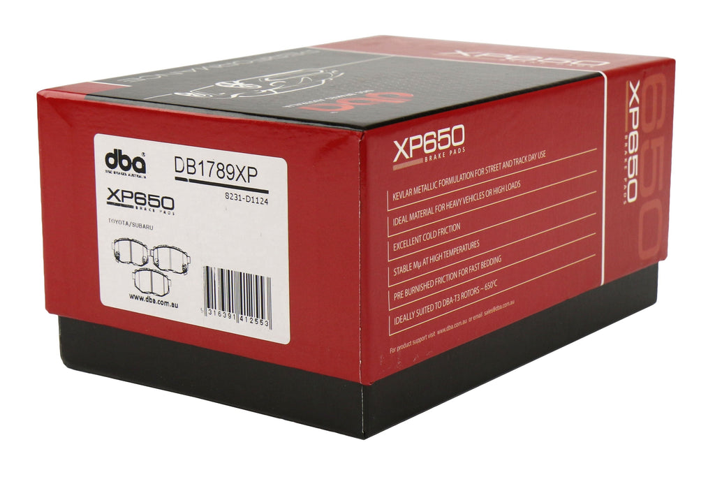 DBA XP650 Track Performance Rear Brake Pads - Subaru/Scion Models (inc. 2022-2026 WRX / 2013+ BRZ / 2013-2016 FR-S)